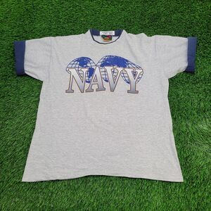 Vintage 90s USN Navy Shirt XL 23x27 Gray Boxy